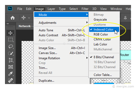 Photoshop - The Image was set as Indexed Color