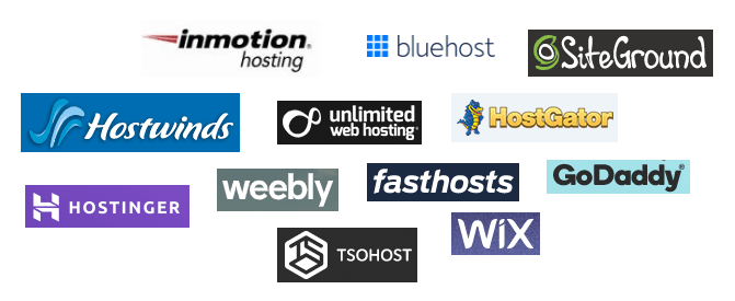 Web Hosting Companies (any Trademarks Belong to their Respective Owners)