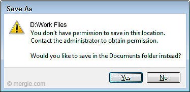 Windows - You Don't Have Permission to Save in this Location