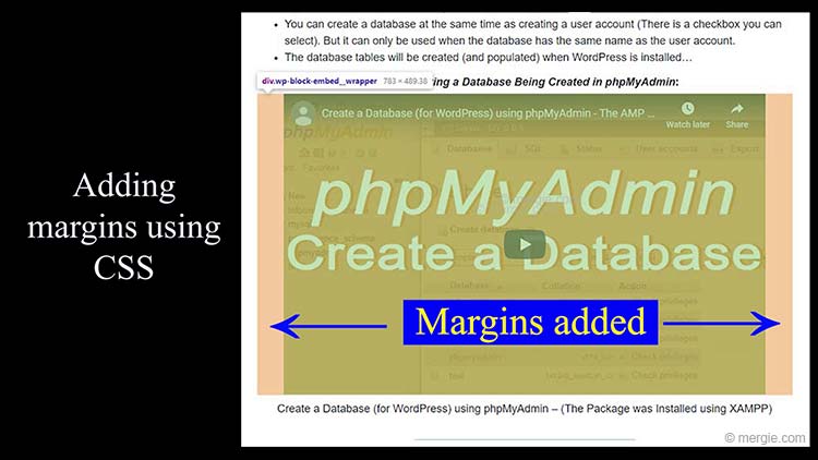 How to Change the Size of a Video on WordPress - Via CSS (Margins Added)