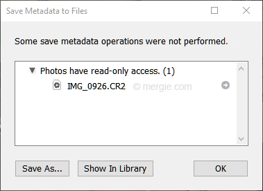 Lightroom - Some save metadata operations were not performed. Photos have read-only access - Error Message (Featured-Image)