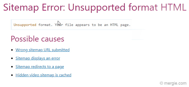 Yoast SEO - Sitemap Error - Unsupported format HTML